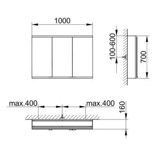 Зеркальный шкаф Keuco Royal Modular 800301100100300 100 см